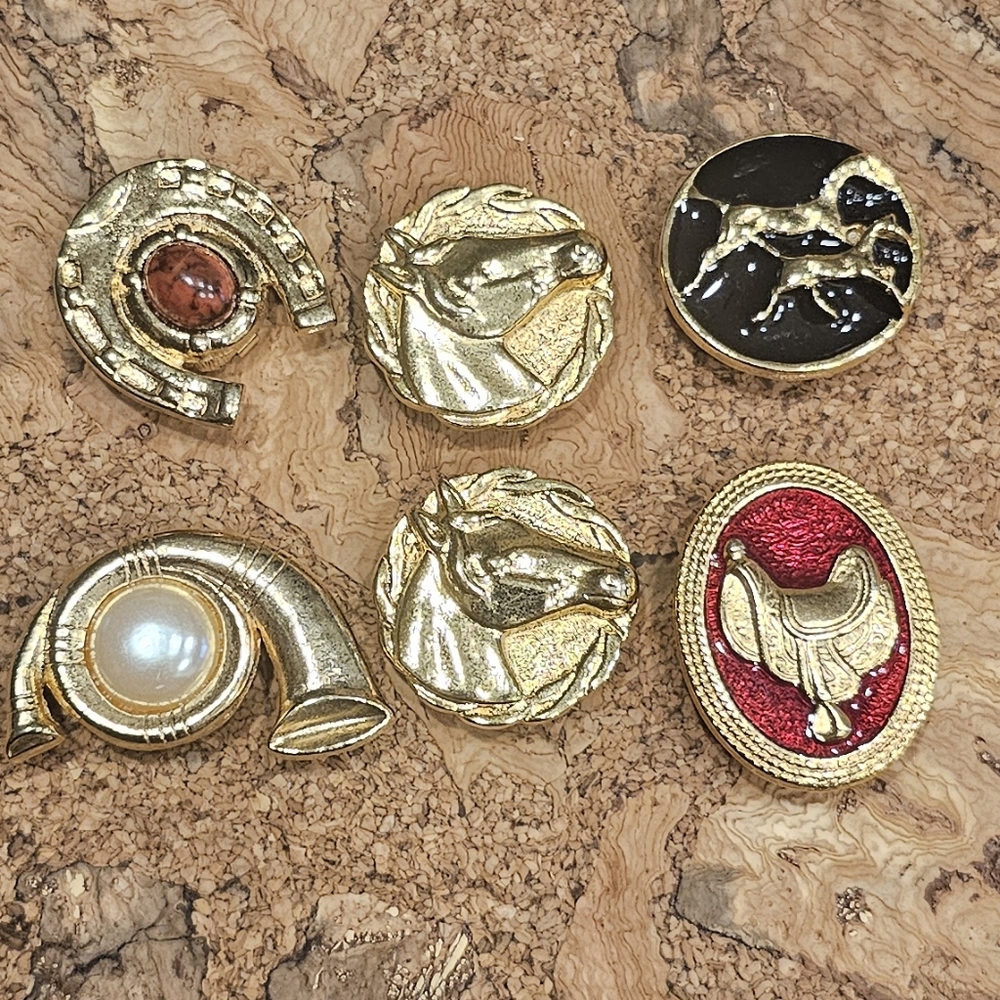 Set of Vintage Horse Ranch Button Covers